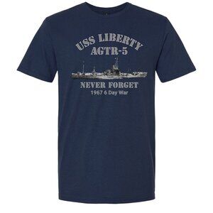 USS Liberty AGTR-5 6 Day War Men's T-shirt Black or Navy Blue